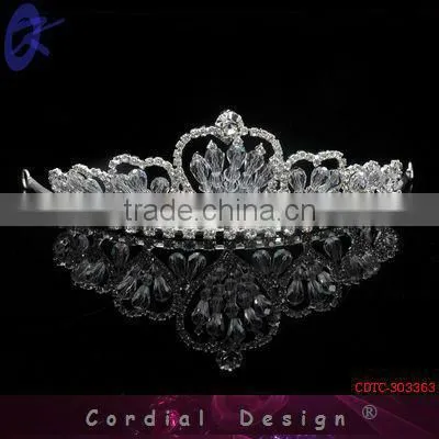 Lagre Rhinestone Glass Tiaras Crowns For China Design