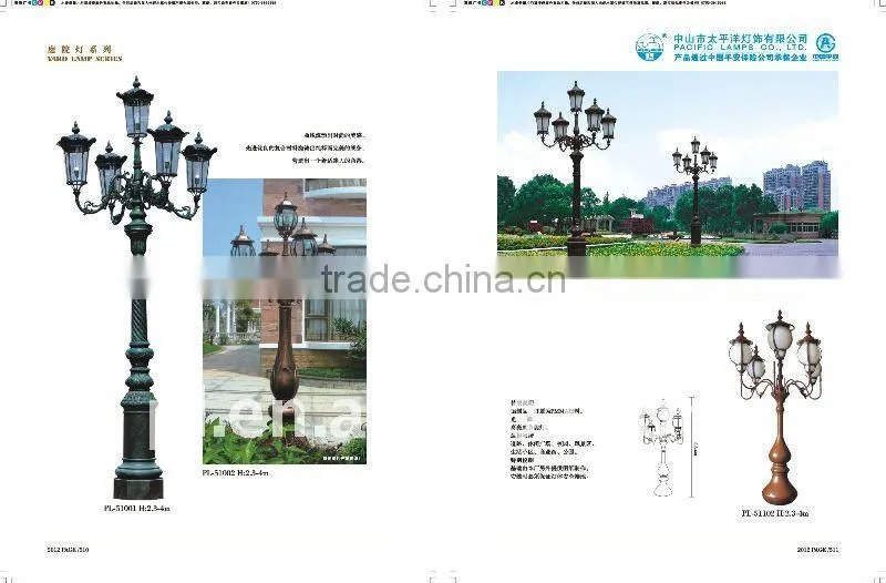 Different Cast aluminum garden light with PMMA lampshade