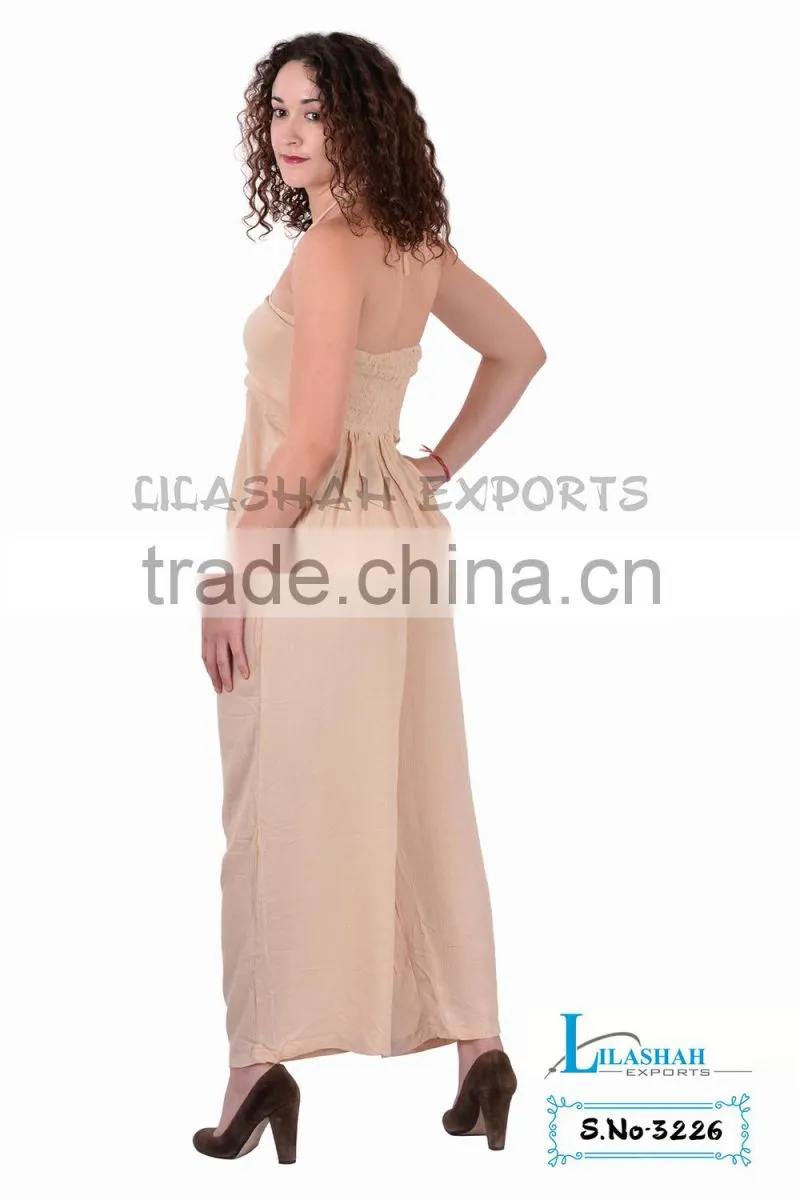 2816 RAYON CREPE MONO JUMPSUIT Smoke Dresses Hindu Vetement plain Ropa