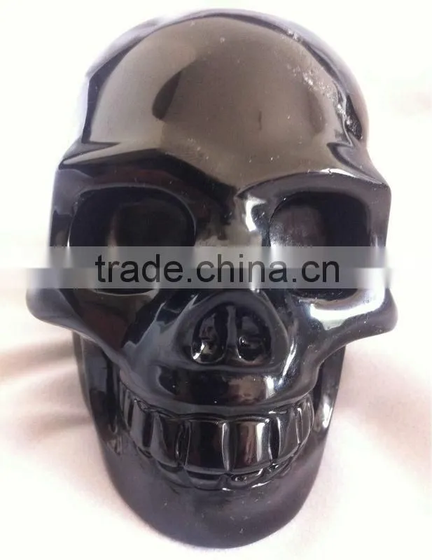 Natural Semi-Precious Gemstone Black Obsidian Skull With Retail price