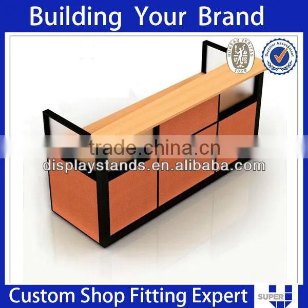 wooden-cash-counter u shaped counter with wood vitrine