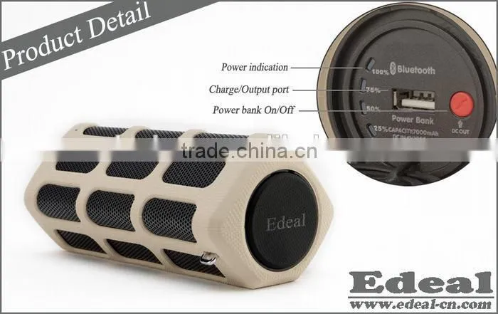 Clear sound bluetooth small speaker Portable music speaker bluetooth wireless speakers 7000mah power bank from BSCI manufaturer