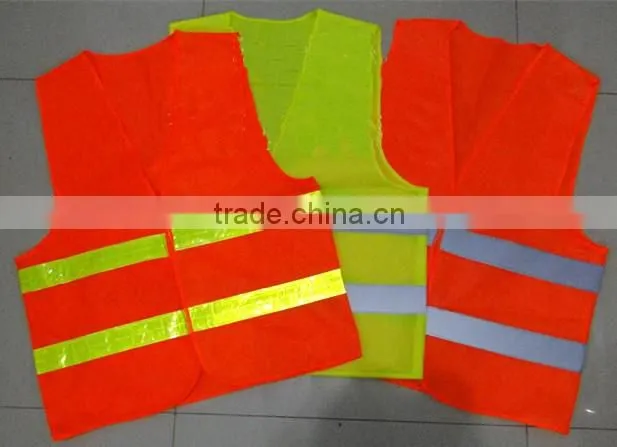 High Visibility Neon Yellow Orange Safety Vest With Reflective Strips 3M In Large Stock For Chile