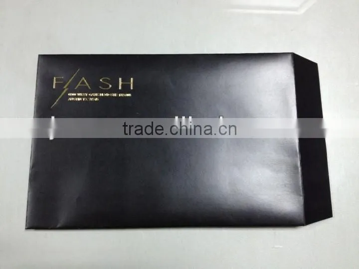 A4 black kraft envelope with gold stamp logo