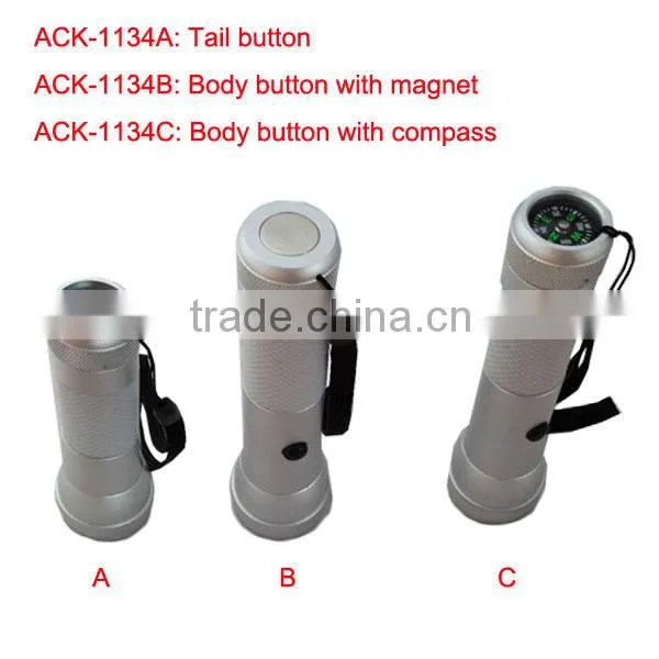 ACK-1134ABC Cheapest Series 1W bulb LED Light Aluminum red hunting flashlight led torch