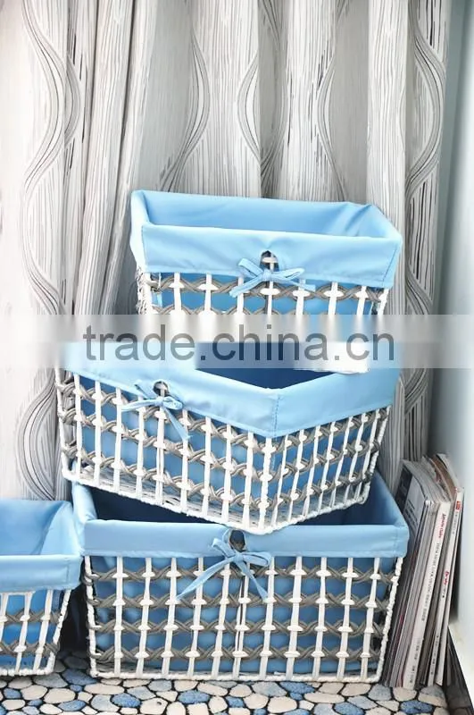 Simple clean handmade cheap jute storage basket