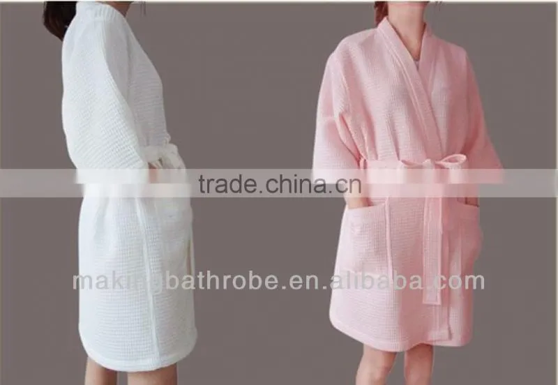 100% cotton waffle weave bathrobe