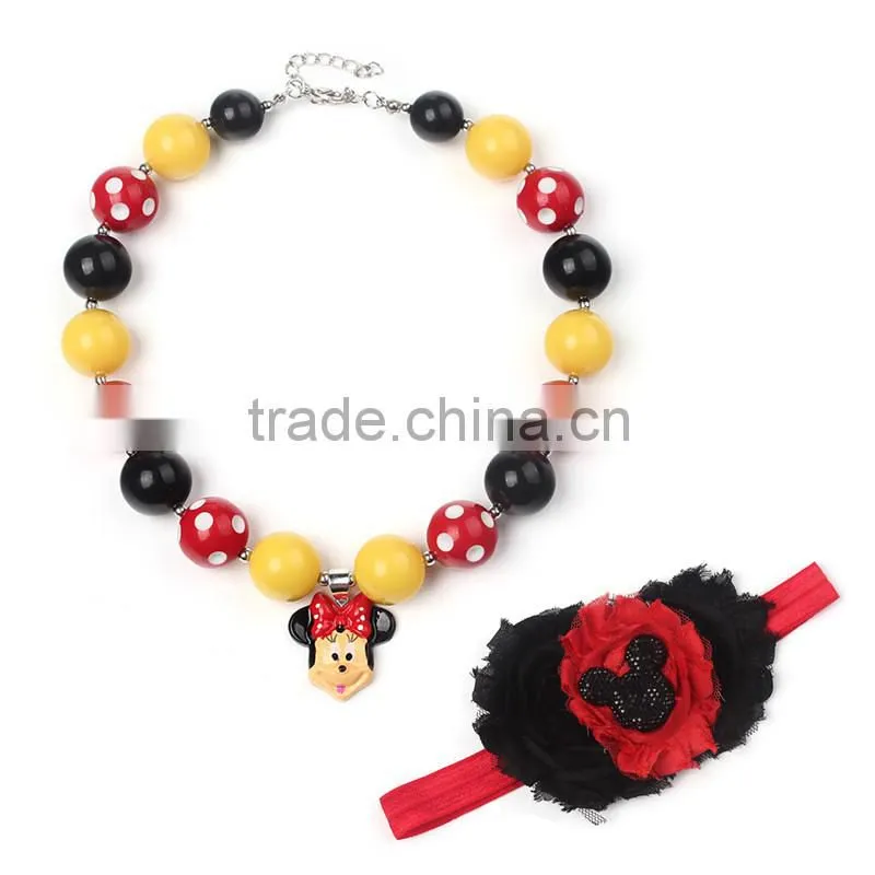 2016 bear pendants latest design beads necklace set