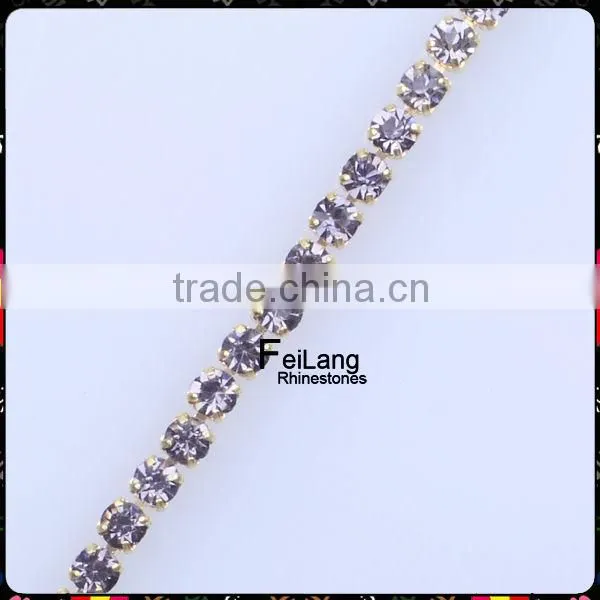 Decorative strass crystal rhinestone chain for cloths
