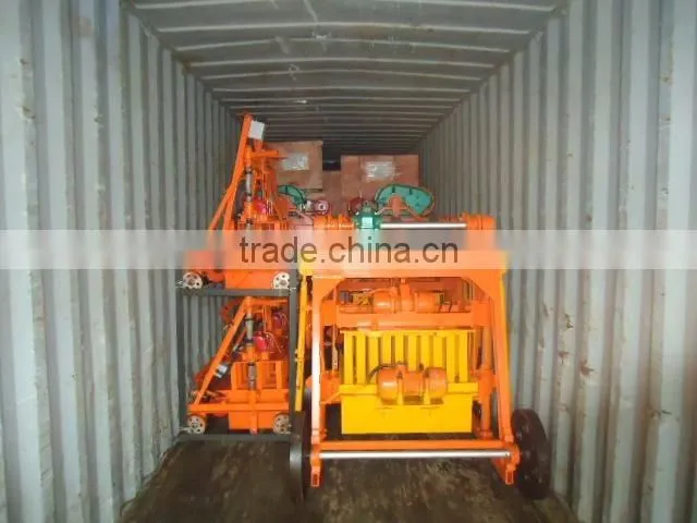 QMY4-45 mobile simple block making machine, concrete hollow block machine
