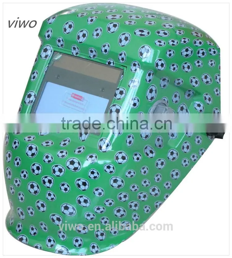Green Soccer Solar Power Auto Darken Welding Helmet hard hat welding helmet