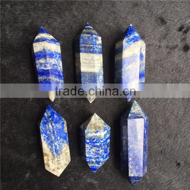 Natural Lapis Lazuli Double Points Crystal Pillars