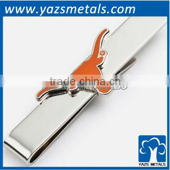 Texas Longhorns tie bars and cufflinks, custom made metal tie clip with design