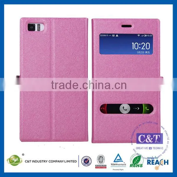 C&T FACTORY BEST SELL Fashion pu wallet for xiaomi mi3 phone mobile phone
