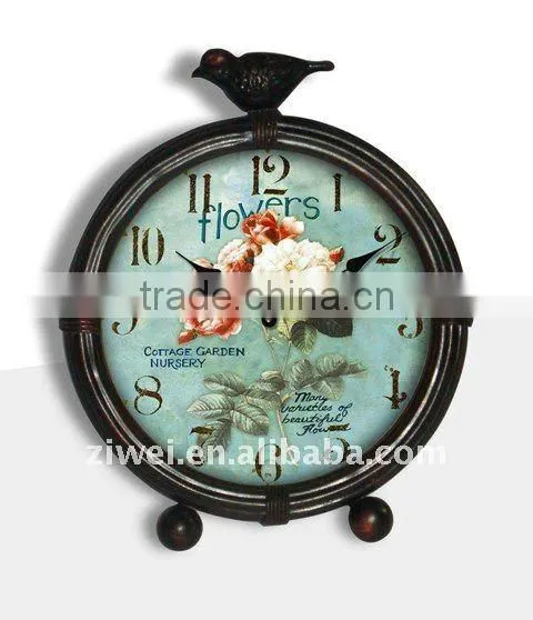 Decorative metal table clock with easel /Decorative metal table clock with easel/Decorative table top clock