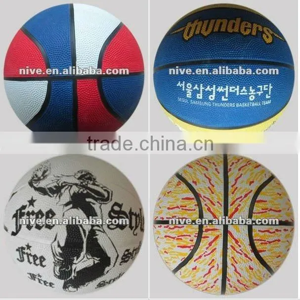 Factory sales rubber basketball size 7 for promotion