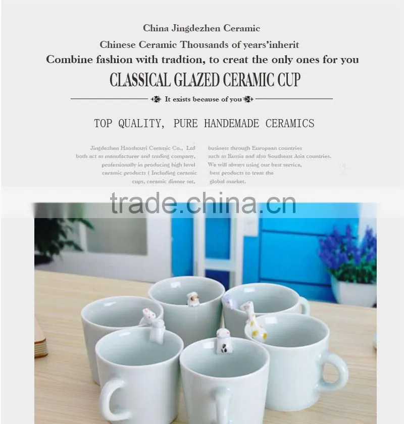 Wholesales custom white sublimation coffee ceramic cups with handle CC-C047