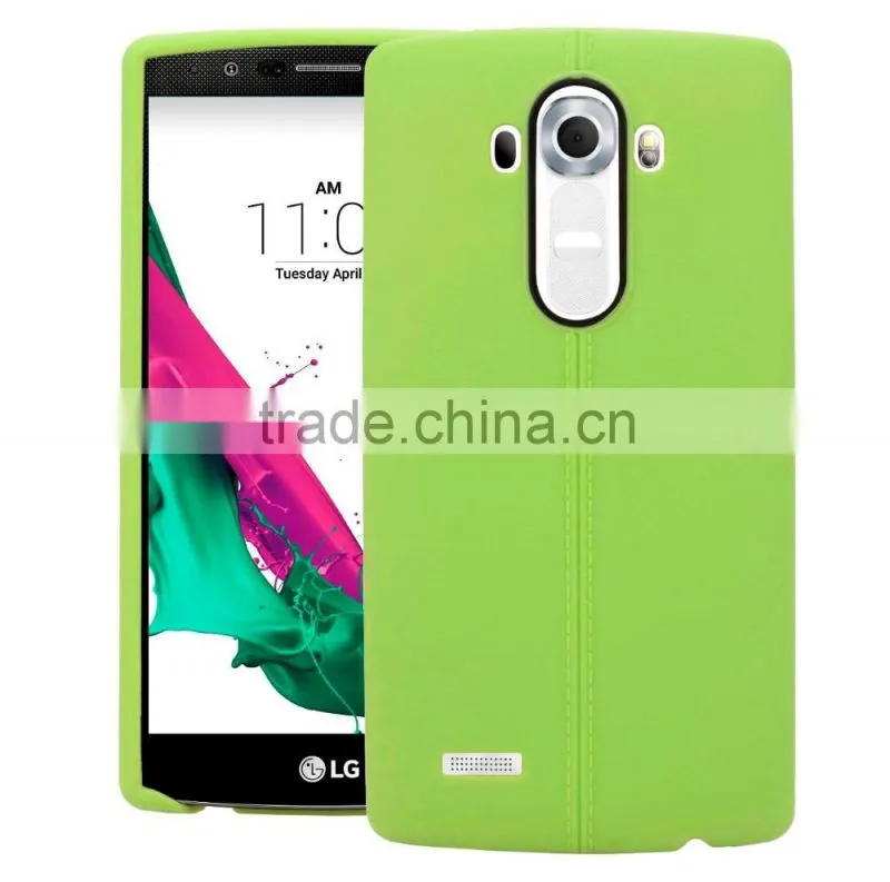Alibaba express mobile phone soft TPU leather pattern finish case for LG G4 back cover