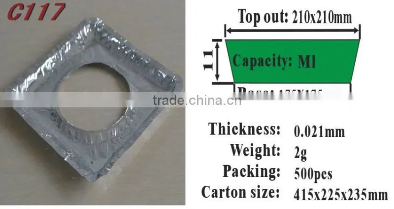 8 inches square aluminum foil stove mat C117
