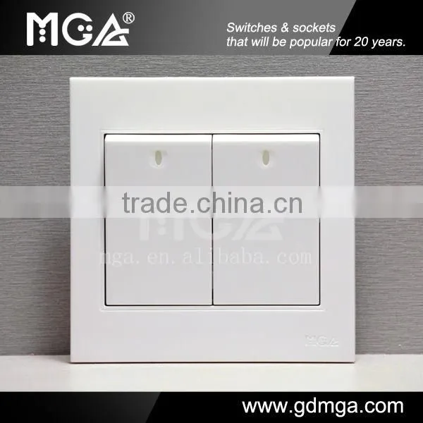16A 250V 2 gang 2 way switch