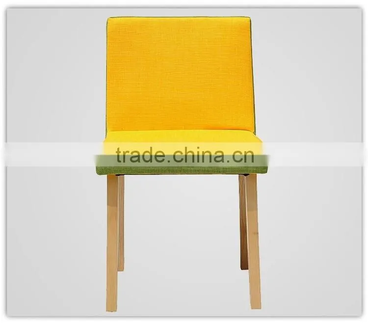 yellow fabric upholster wood leg chair store furniture