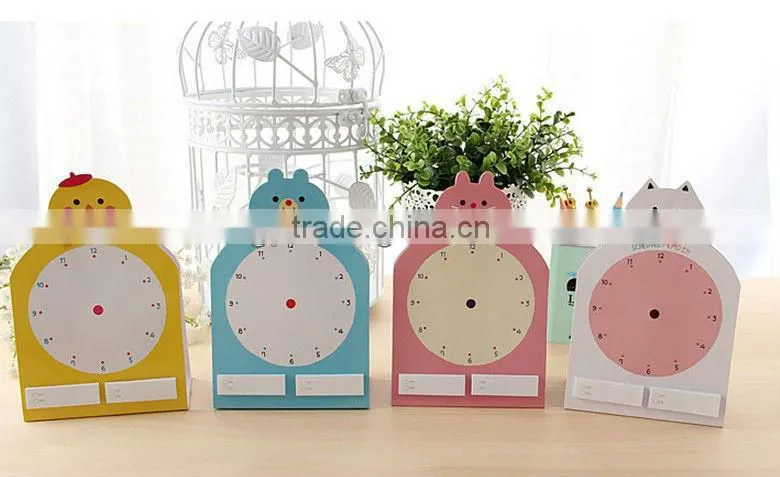 New creative small clock sticky notes and note book
