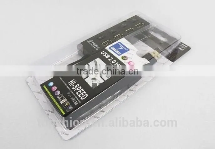 High speed Charging Station USB 2.0 7-Port Hub Adapter with Individual Power Switches and LEDs