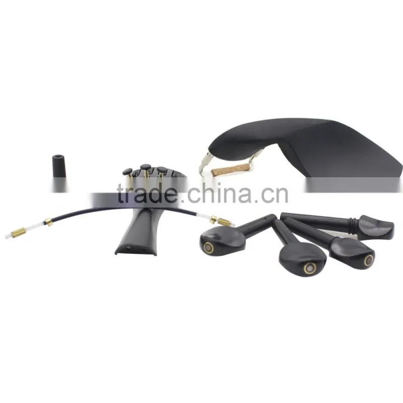4/4 Violin Chin Rest Chinrest with Tuning Peg Tailpiece Fine Tuner Tailgut Endpin Violin Accessory Kit