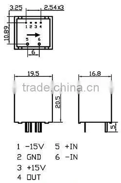 PCB mount Hall effect DC AC pulse turbility current transducers / sensors RCB41B series, measure current signal