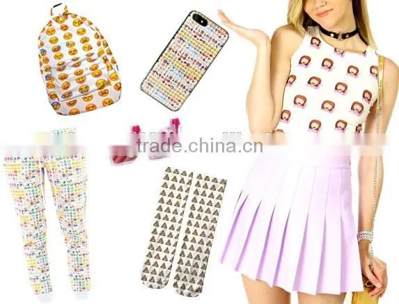 2016 New Cute Canvas Backpacks,Floral Print Canvas Backpack,Emoji backpack