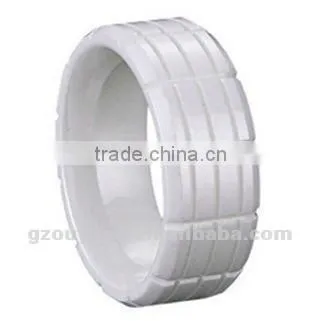 Hot Sell Men and Women White Ceramic Wedding Band Ring, 2012 Fashion Ceramic Ring for Girl and Woman