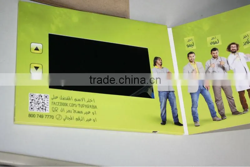 Hot 7 inch lcd video module 1080p movie greeting card business booklet with rechargeable battery for gifts