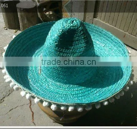 wide brim sombrero straw hat