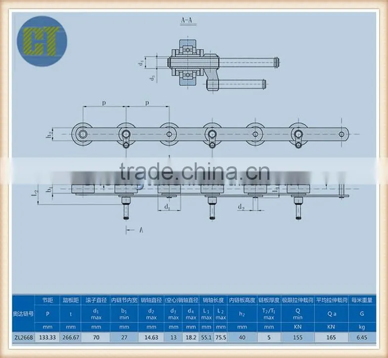 Escalator step chain 133.33,70*25 roller