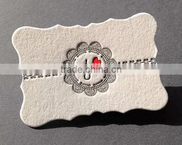 2016 Custom White Cotton Paper 600gsm Thick Business Card