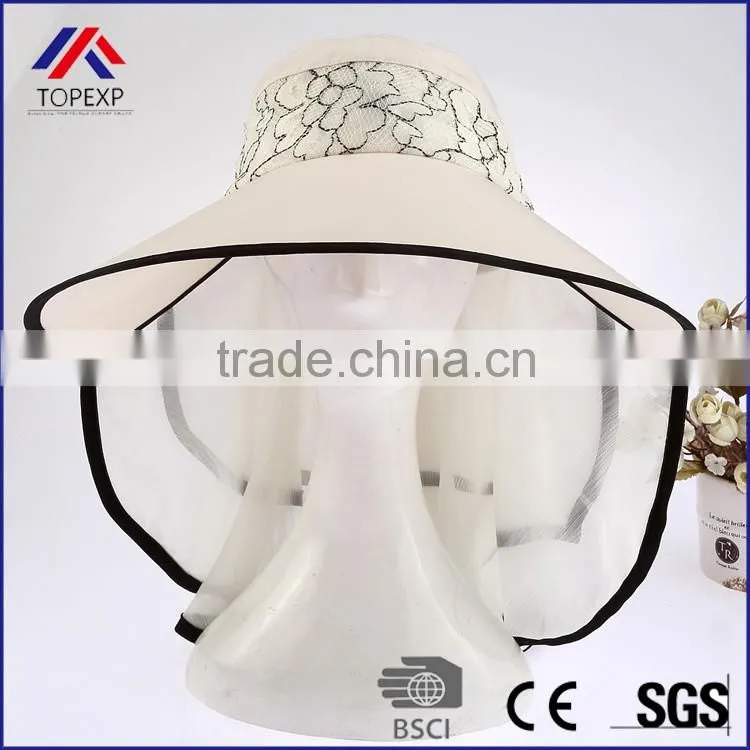 Travel Sun Hats For Women Chiffon Cape