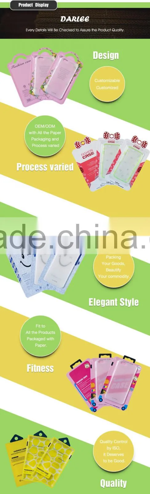 High quality print your logo clear window recycled materials phone case packaging