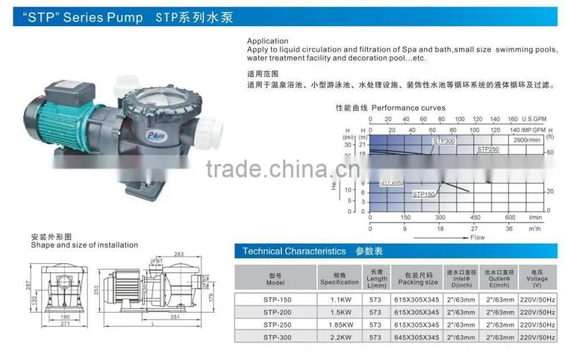 Hot sale popular model dc motor swimming pool pump