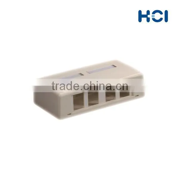 4 Ports Multimedia Mounted Box with label for A/V Connecter