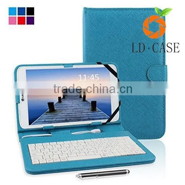 Fashionable leather case with keyboard for 9.7 inch tablet pc for iPad