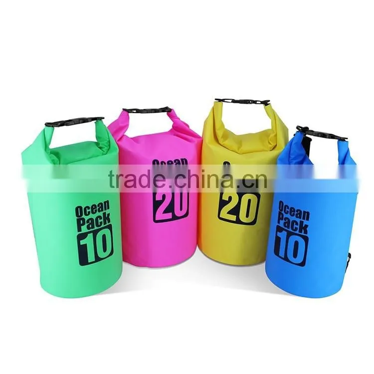 Low price colorful waterproof dry bag backpack for camping equipment