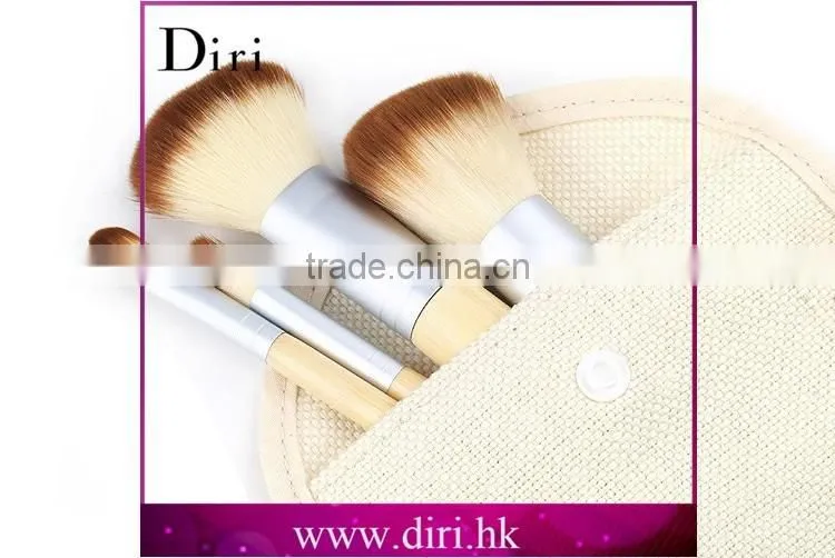 Bamboo handle brush sets 5pcs small travel brush kit bamboo eco friendly makeup brush