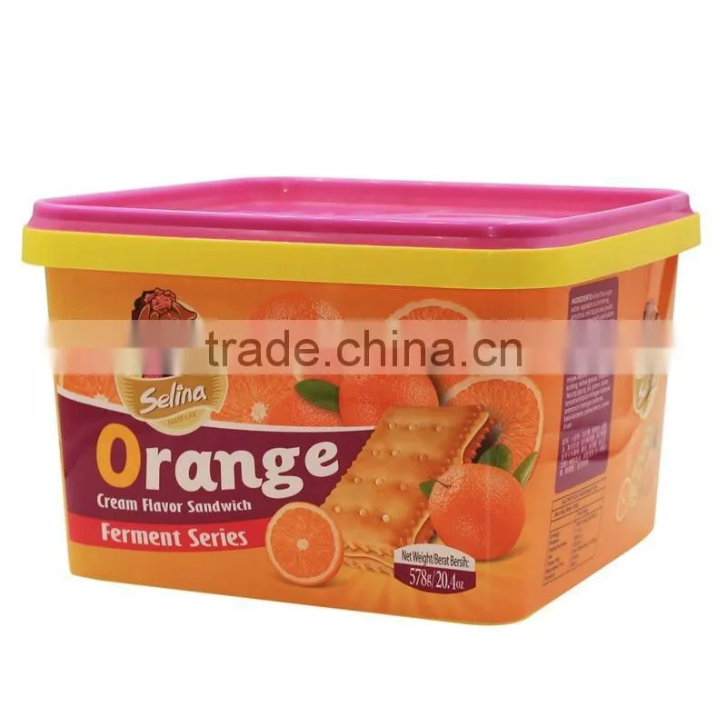2.5L Custom IML Plastic Crackers Container,Plastic Biscuit/Pet Food Packaging Tub