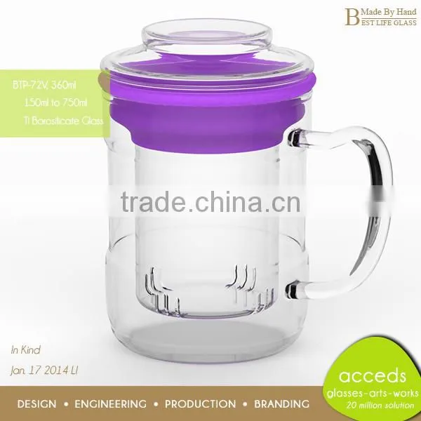 Mouth Blown Personalized Heat Resistant Durable Glass Pot For Coffee
