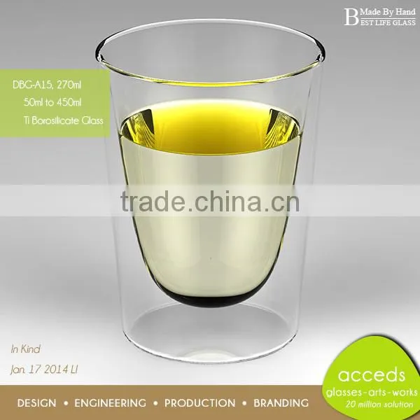 Eco-Friendly Dual Wall Glass Tumbler Cup