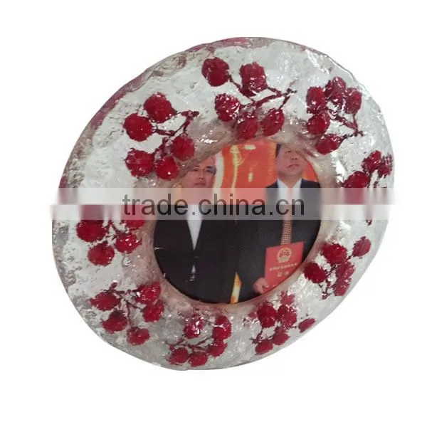 Mini green tulip design pet plastic photo frame