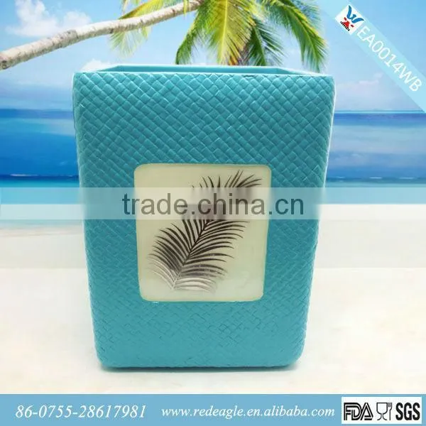 EA0014WB natural style imitated tree bark design hotel bathroom accessories waste bin