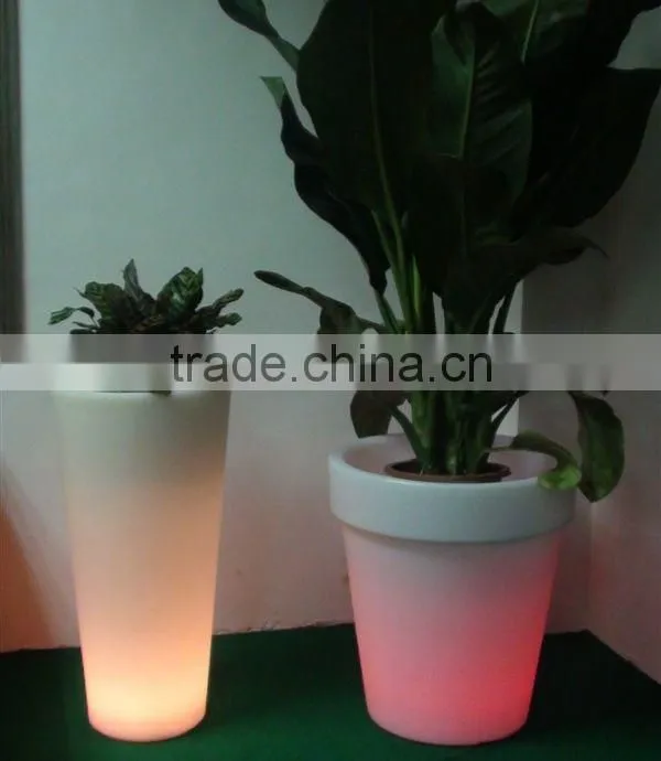 FO-9520 LED tapered round Garden colorful Floral Pot supplier