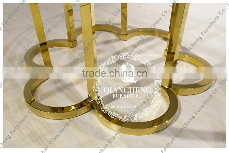 Popular flower design gold color coffee table