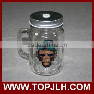 430 ml Creative Juice Drinking mug Glass Mason Jar